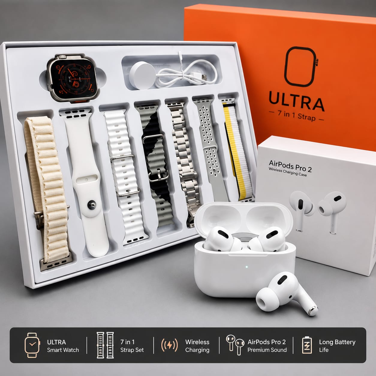 Ultra Smart Watch 7-in-1  / FREE AirPods Pro 2